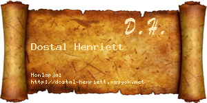 Dostal Henriett névjegykártya